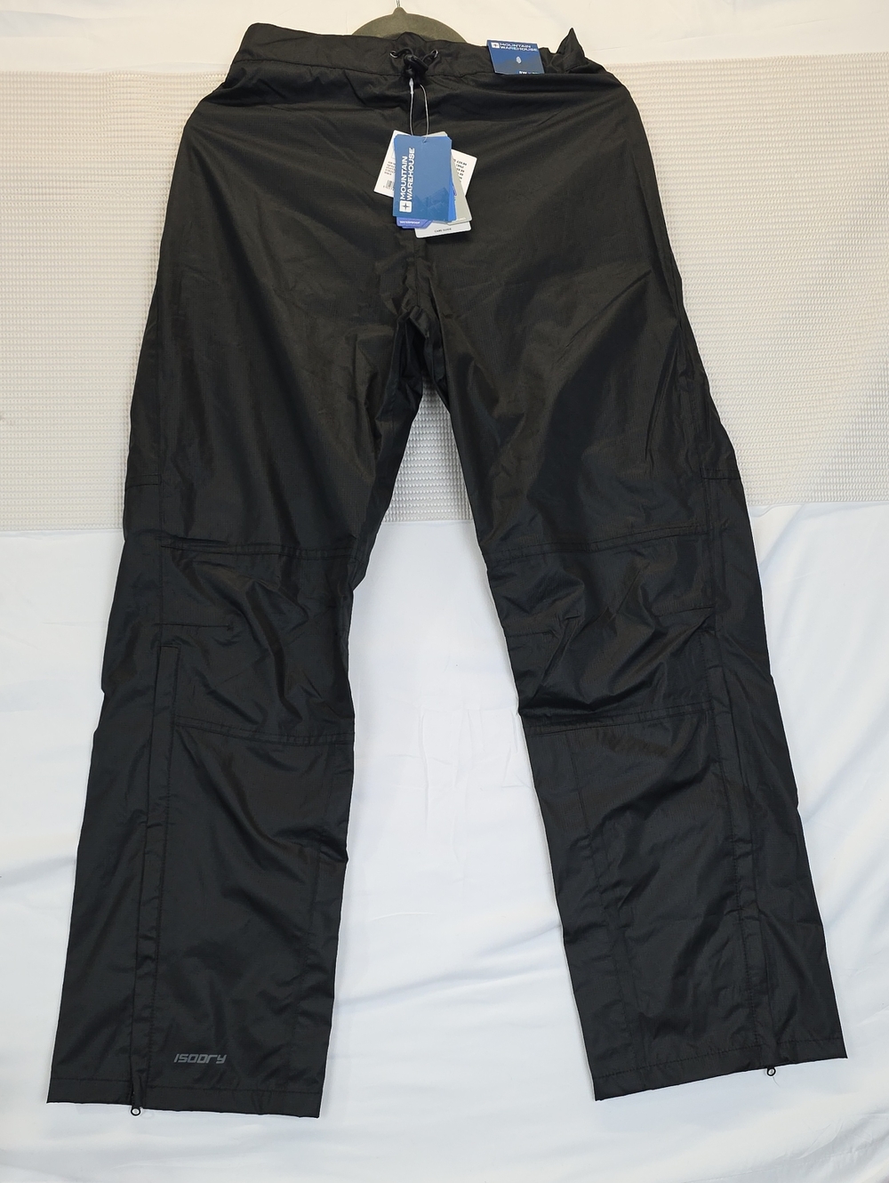 Women's Black Rain Pants with Utility Pockets 8W 29L Moutain Warehouse
